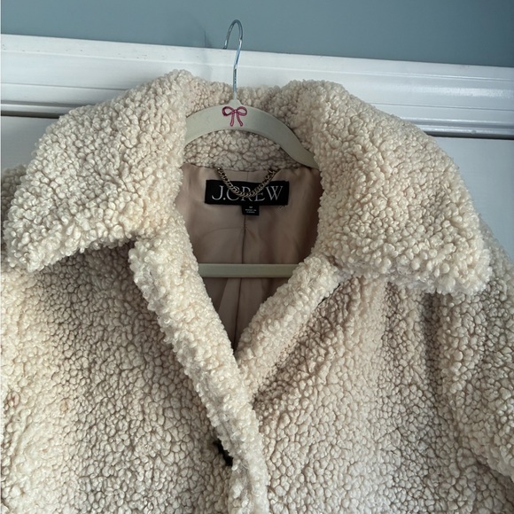 J. Crew Cream Teddy Sherpa Button-Front Coat - Picture 7 of 9